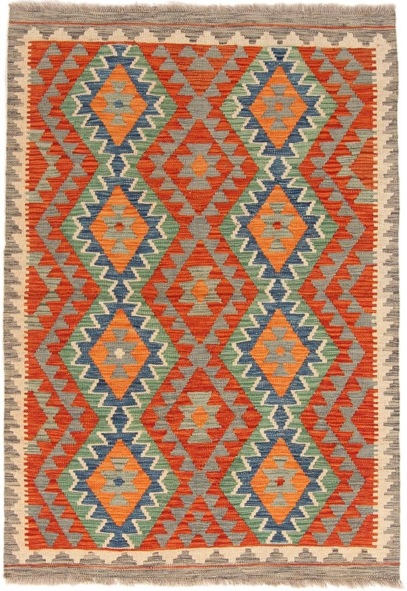 Orientteppich Kelim Afghan 106x152 rechteckig, 3 mm Höhe: Handgewebter Nain Trading, Orientteppich