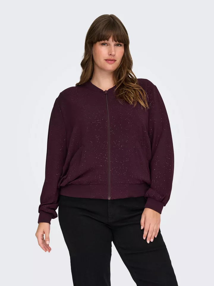 ONLY CARMAKOMA Blouson CARJOSEE METTA LIFE LS BOMBER WVN mit Glitzer Effekt