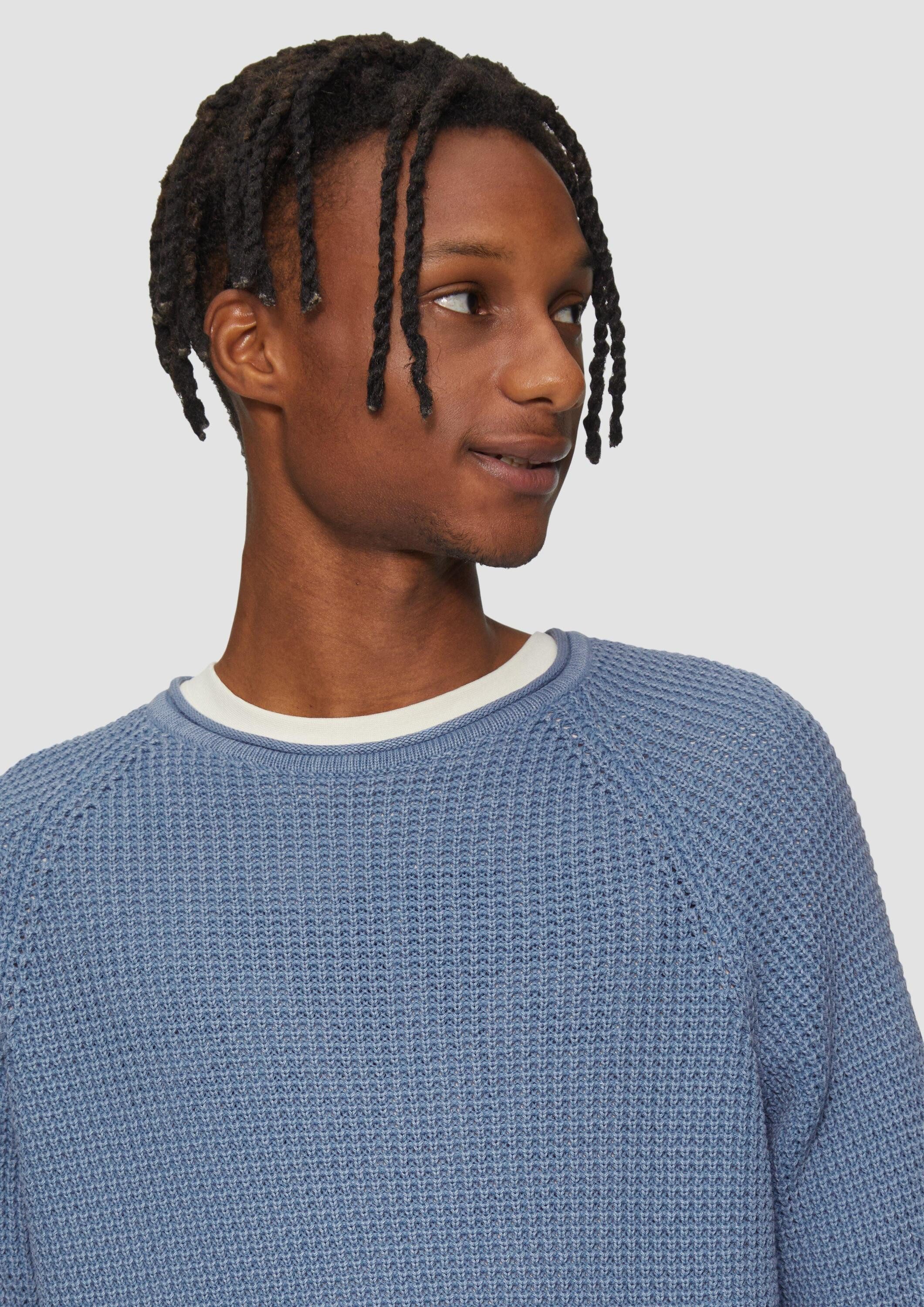 QS Longpullover Strickpullover Locker gestrickter Pullover mit Waschung