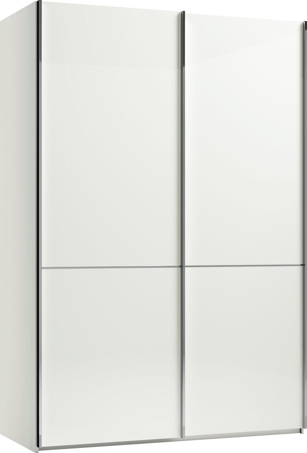 GALLERY M branded by Weiß mit Musterring Imola Einlegeböden Glastüren und Kleiderstangen, und inkl. W Aufleistungen Schwebetürenschrank