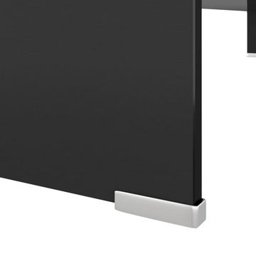 furnicato TV-Schrank TV-Tisch/Bildschirmerhöhung Glas Schwarz 110x30x13 cm