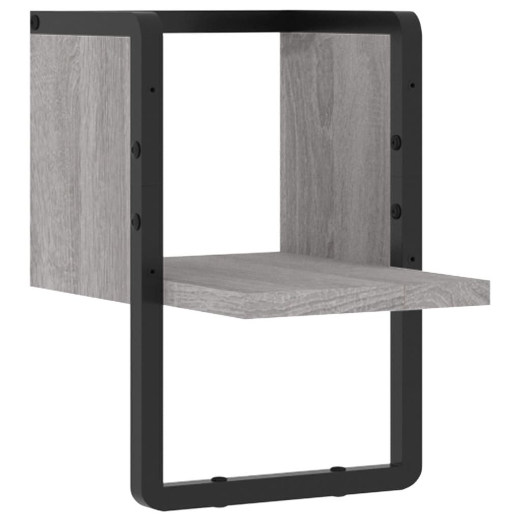 vidaXL Regal Wandregal mit Stange Grau günstig online kaufen