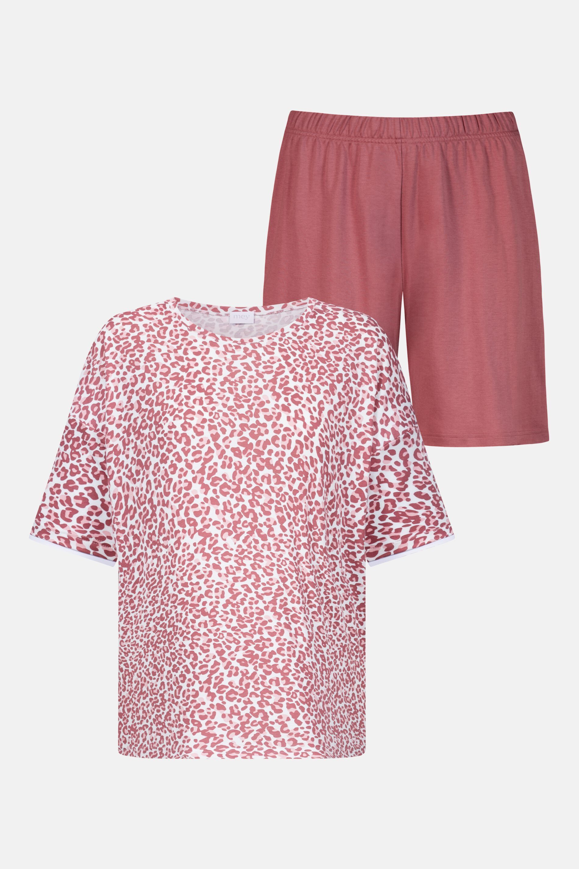 Mey Schlafanzug Mey Anzug kurz Serie Sleepy Leo mit Print Pyjama (2 tlg) Reine Baumwolle, Jersey-Qualität, purer Komfort