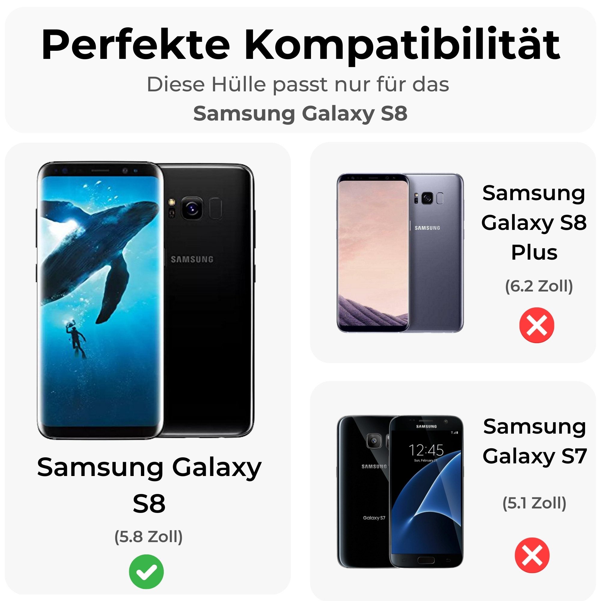 betterfon Handyhülle Handytasche für Klapphülle Schwarz, Praktisch: Kartenfächer & Standfunktion integriert