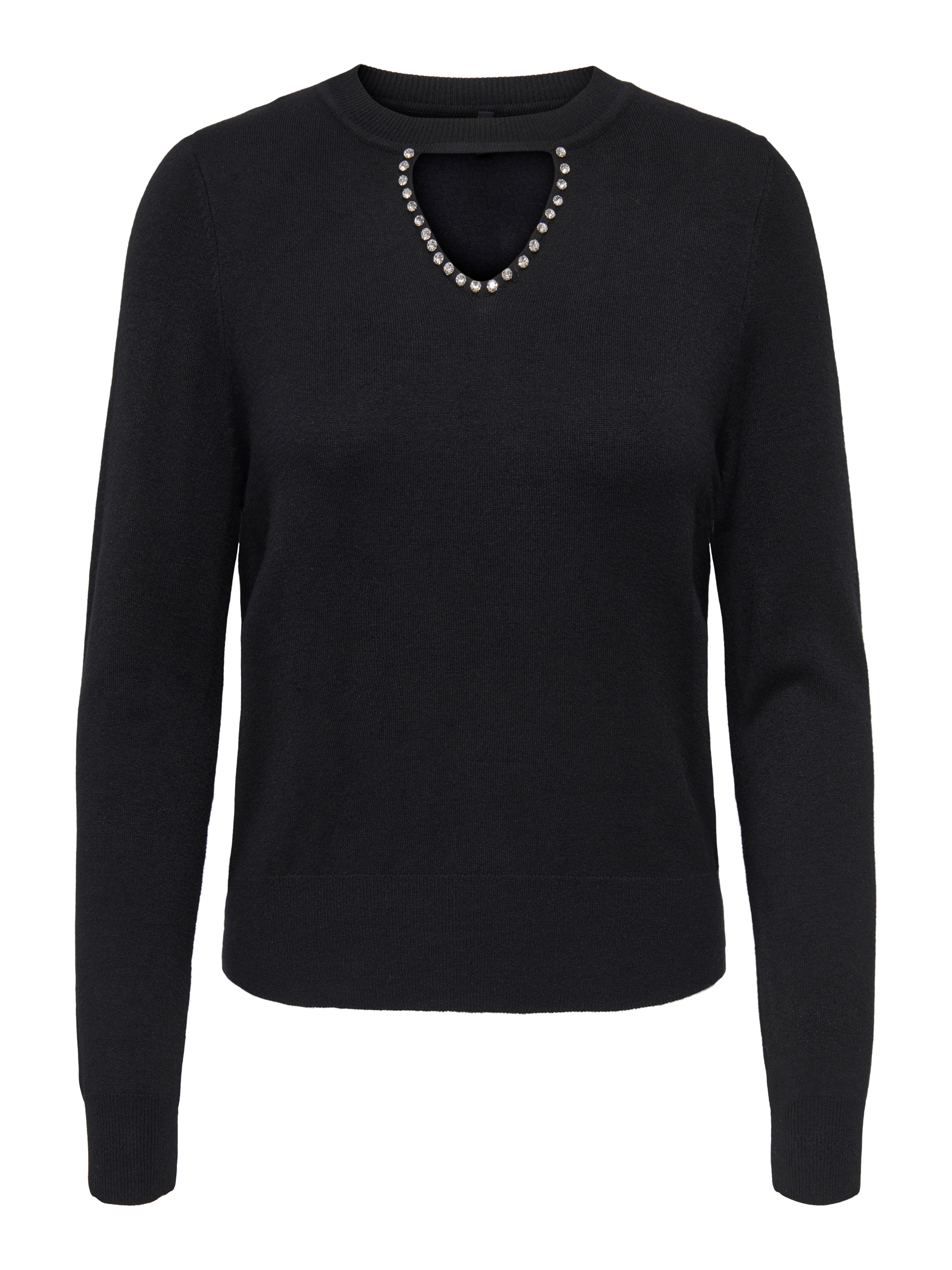 ONLY Rundhalspullover ONLVENICE LIFE LS PEEKABOO BLING CC KNT