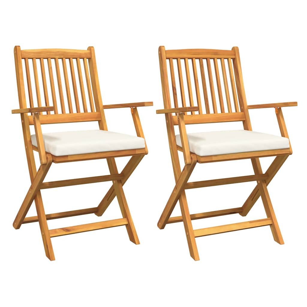 vidaXL Gartenstuhl Klappstuhl 2 Stk. Braun Massivholz (2 St)