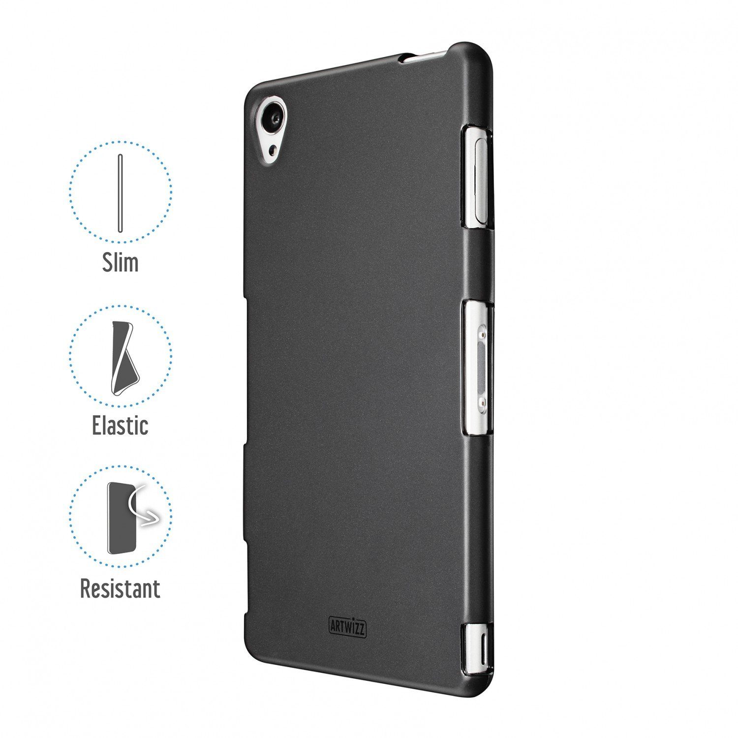 Artwizz Smartphone-Hülle Artwizz TPU Case - Artwizz TPU Case - Ultra dünne, elastische Schutzhülle mit matter Rückseite für Xperia Z3, Schwarz