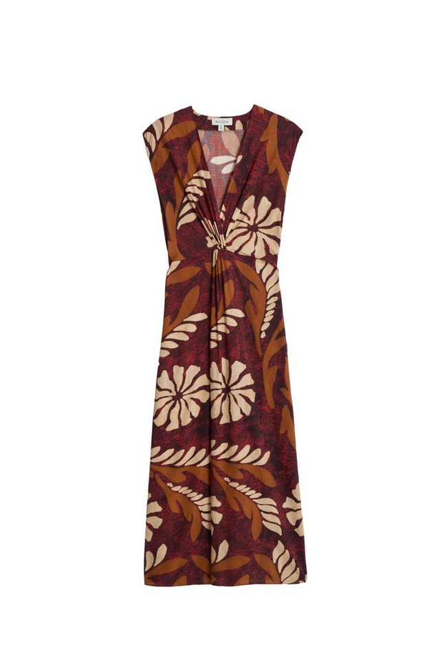 Bhoem Midikleid Bedrucktes, ärmelloses Midikleid mit Zierknoten (1-tlg)