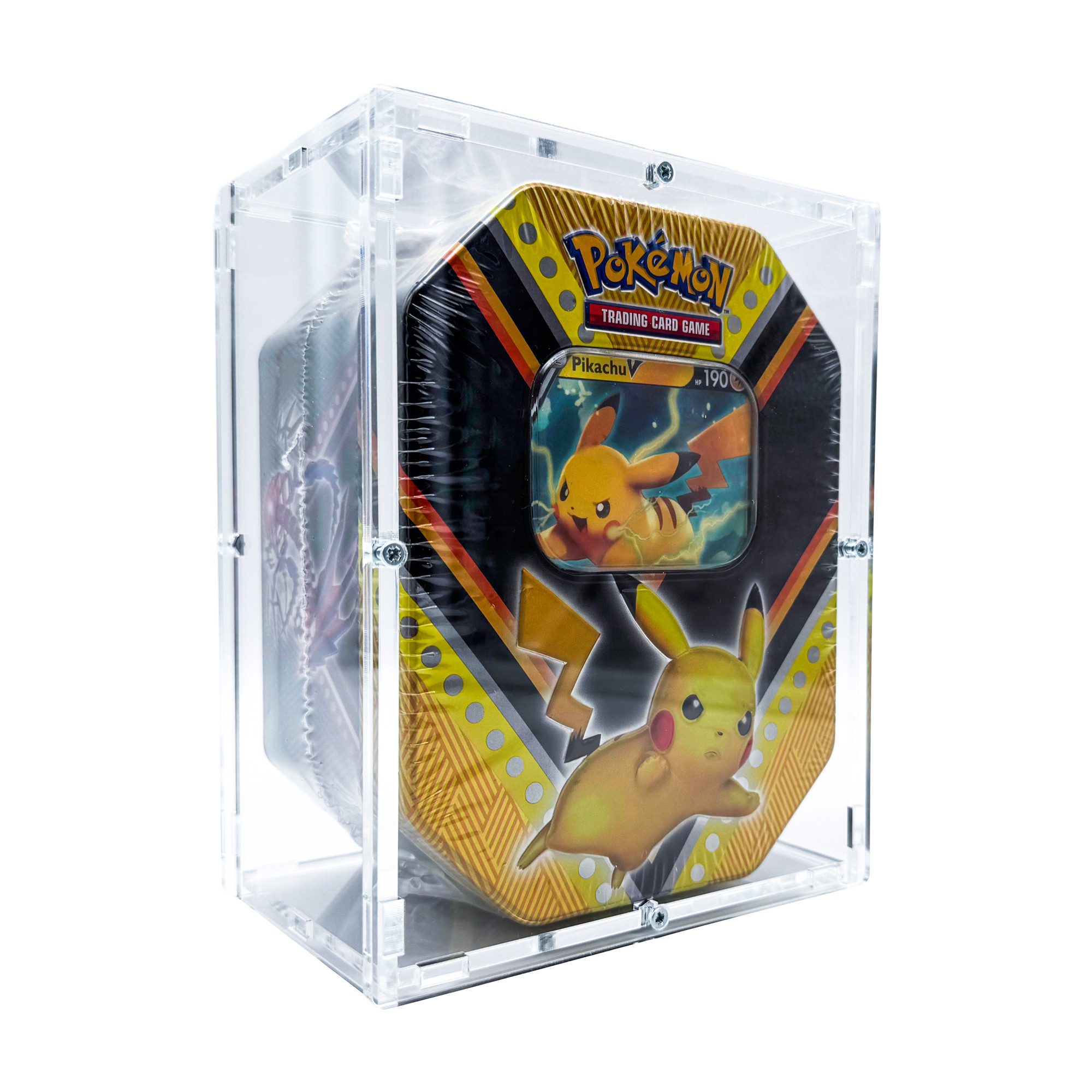 DragonCollect Sammelkarte Acryl Case passend für Pokemon Tin Box TCG Acrylic Cases Schutzbox, Acryl Case für Pokémon Standard TIN Box