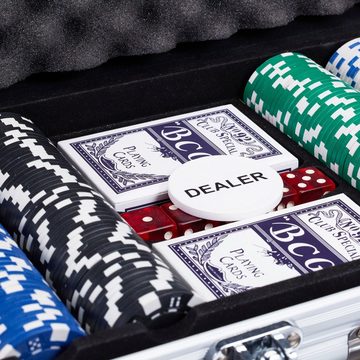 relaxdays Spiel, Pokerkoffer mit 300 Laserchips
