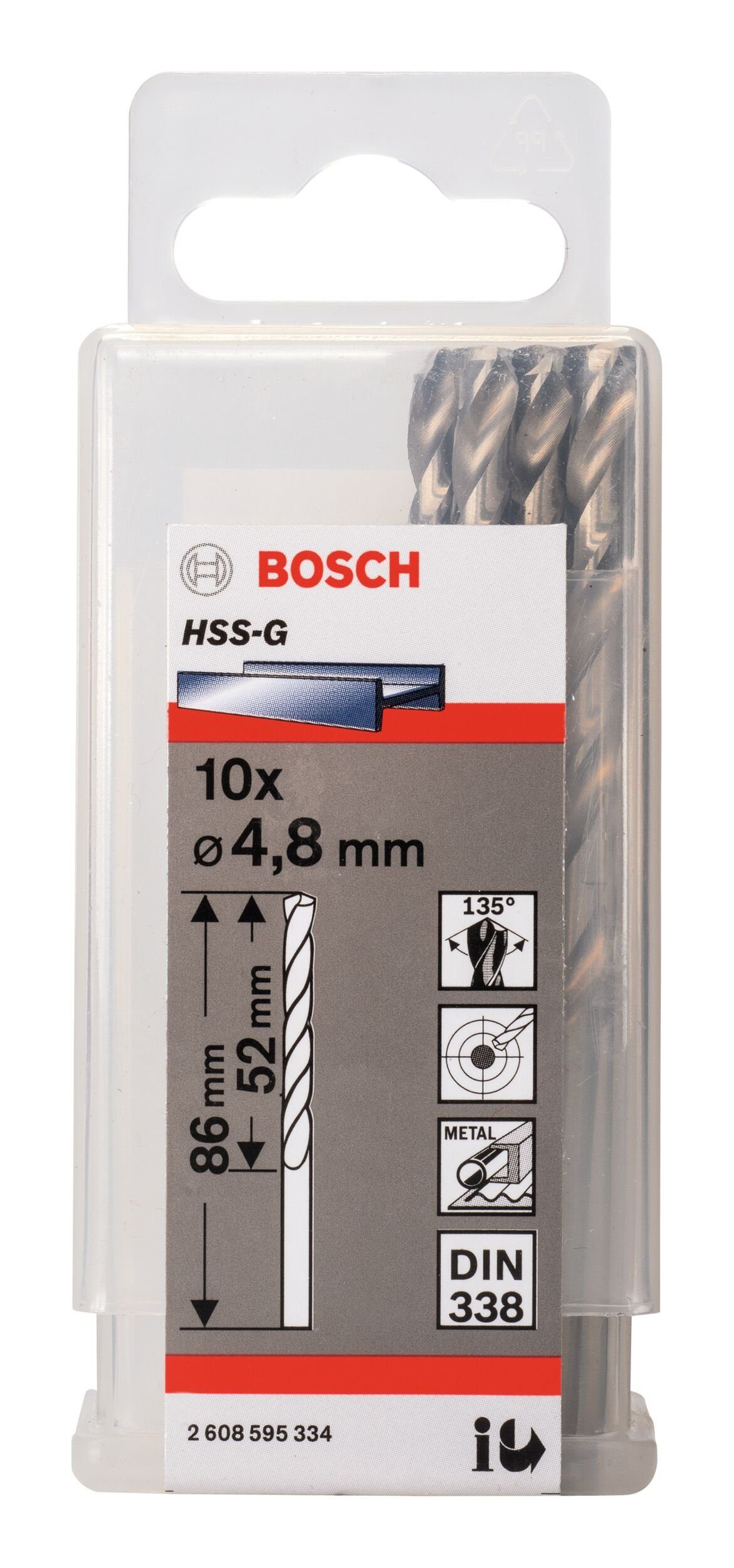 x (DIN Stück), BOSCH 83 x HSS-G (10 Metallbohrer, - 52 338) 10er-Pack mm - 4,8