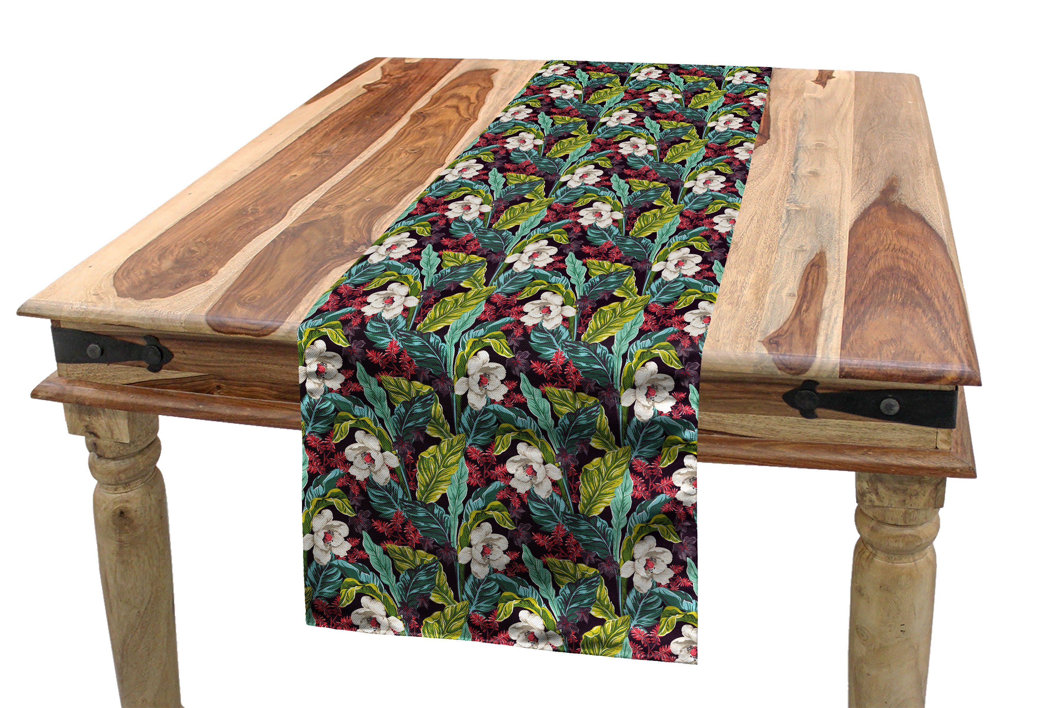 Tischläufer, Küche Rechteckiger Esszimmer Dekorativer Natur Exotische Pflanze Tischläufer Bild Abakuhaus