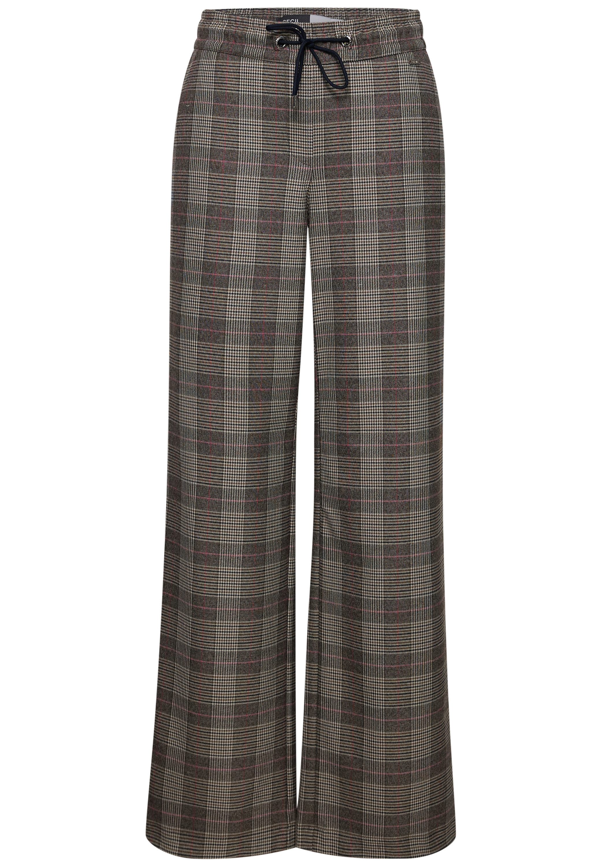 CECIL Stoffhose im Loose Fit / Karomuster