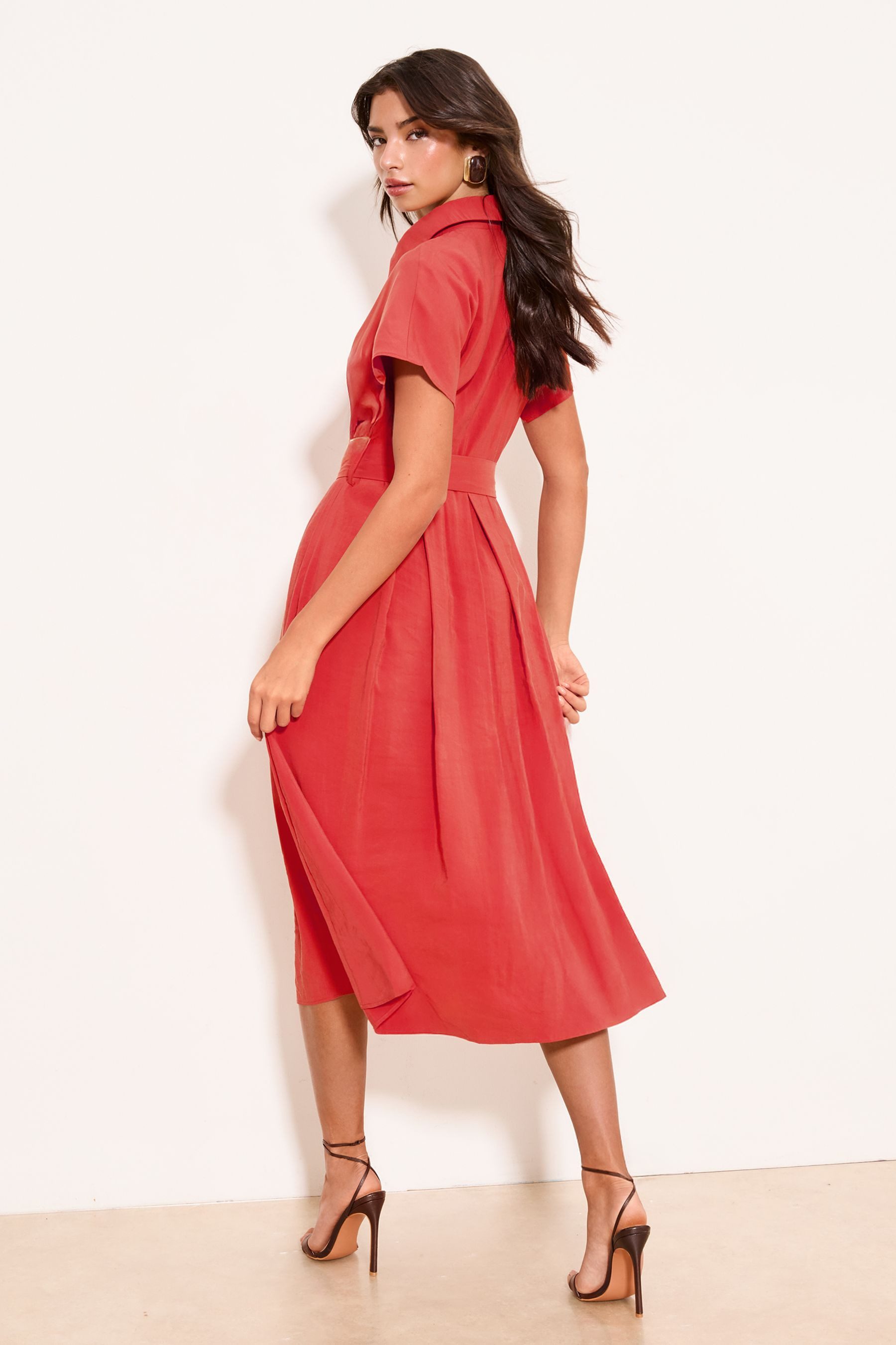 LIPSY Hemdblusenkleid Lipsy Kurzärmeliges Hemdblusenkleid mit Gürtel (1-tlg)