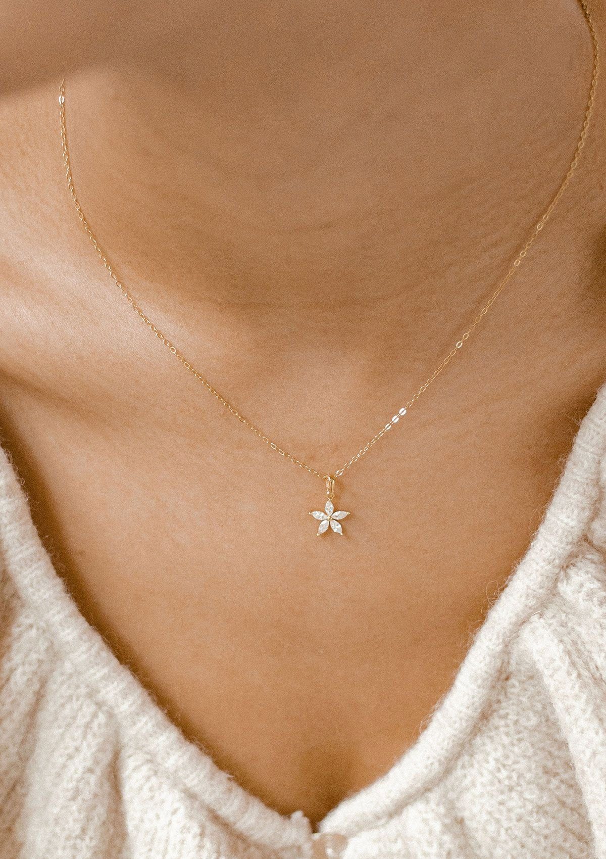 Hey Happiness Kette mit Anhänger Gänseblümchen, mit Zirkonia, Zarte Vergold günstig online kaufen