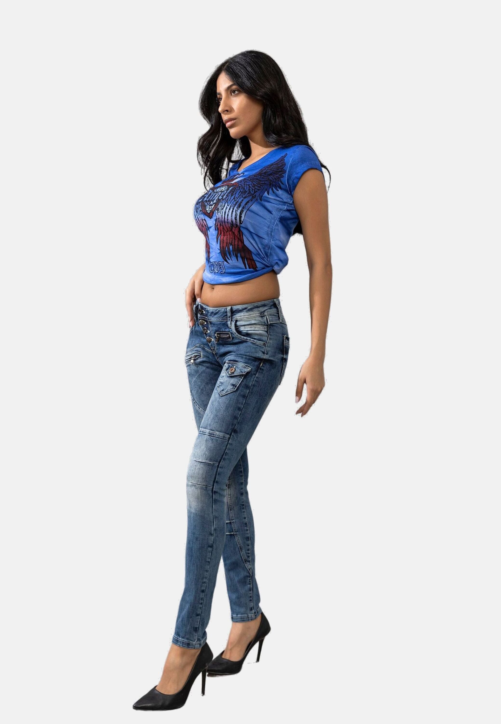 Cipo & Baxx Skinny-fit-Jeans Jeans mit tollen Abnähern, WD168 – Bild 5 von 5