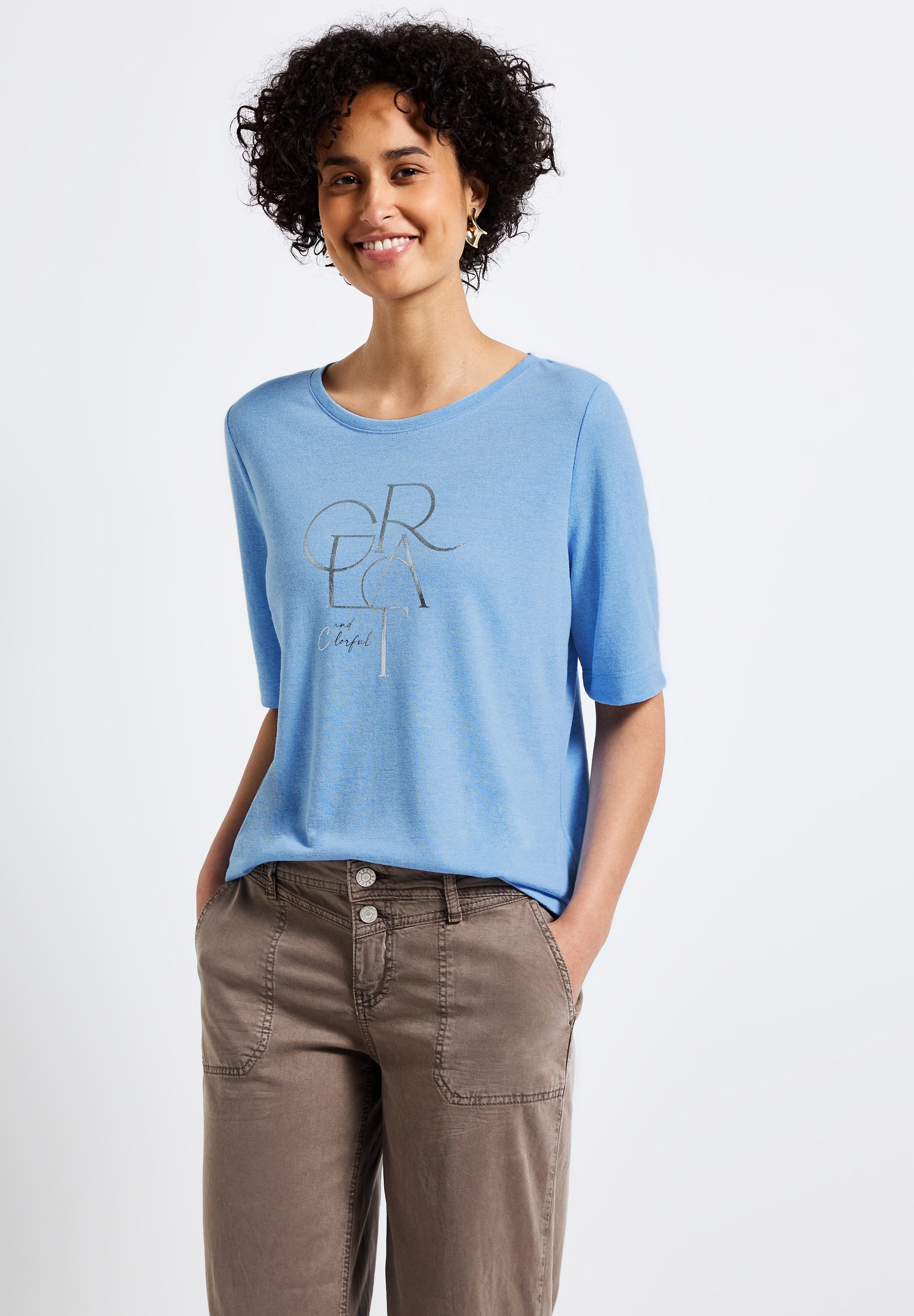 STREET ONE T-Shirt mit Folien-Wording günstig online kaufen