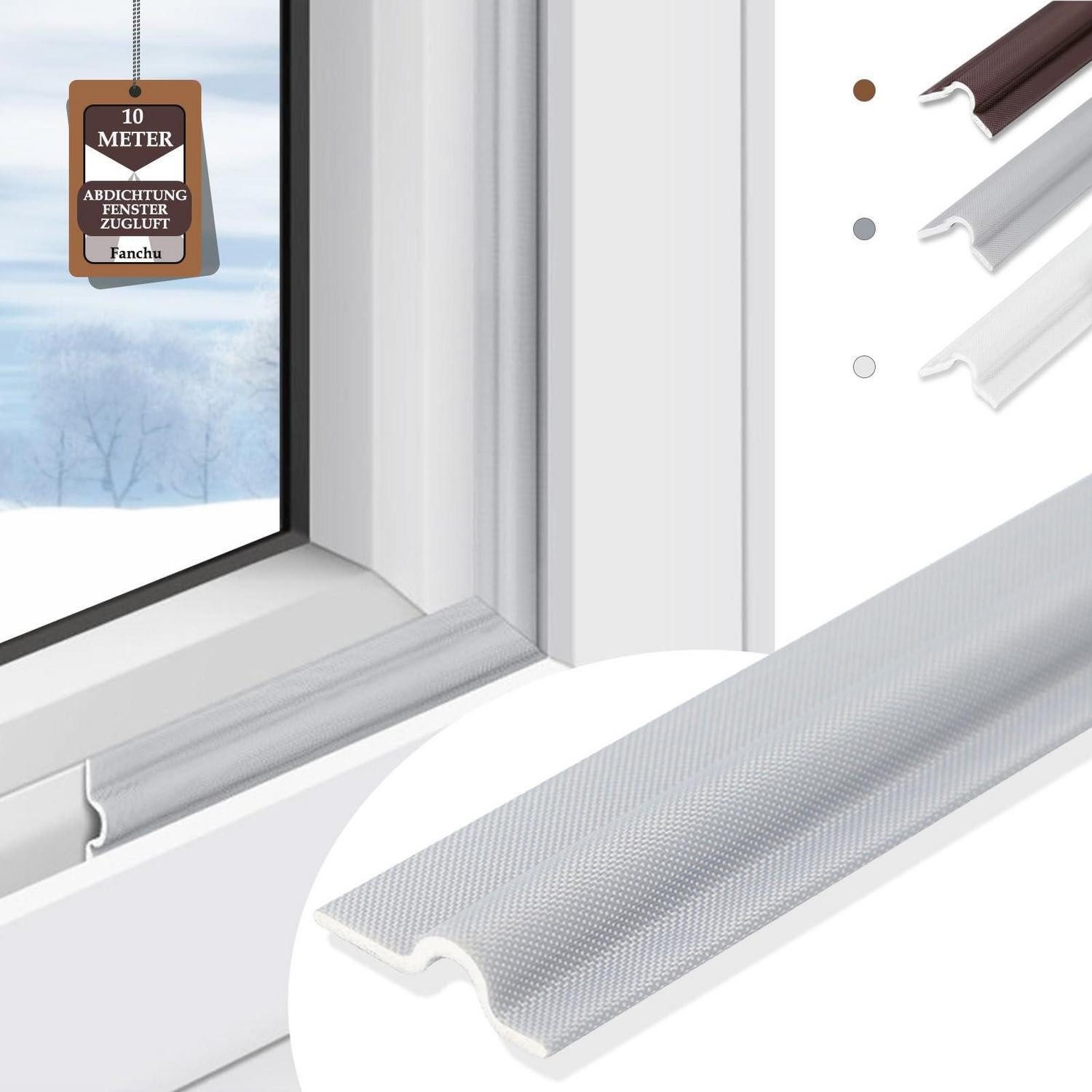 LuxusKollektion Türdichtband Zugluftstopper Türdichtung Fensterdichtung 10m Grau