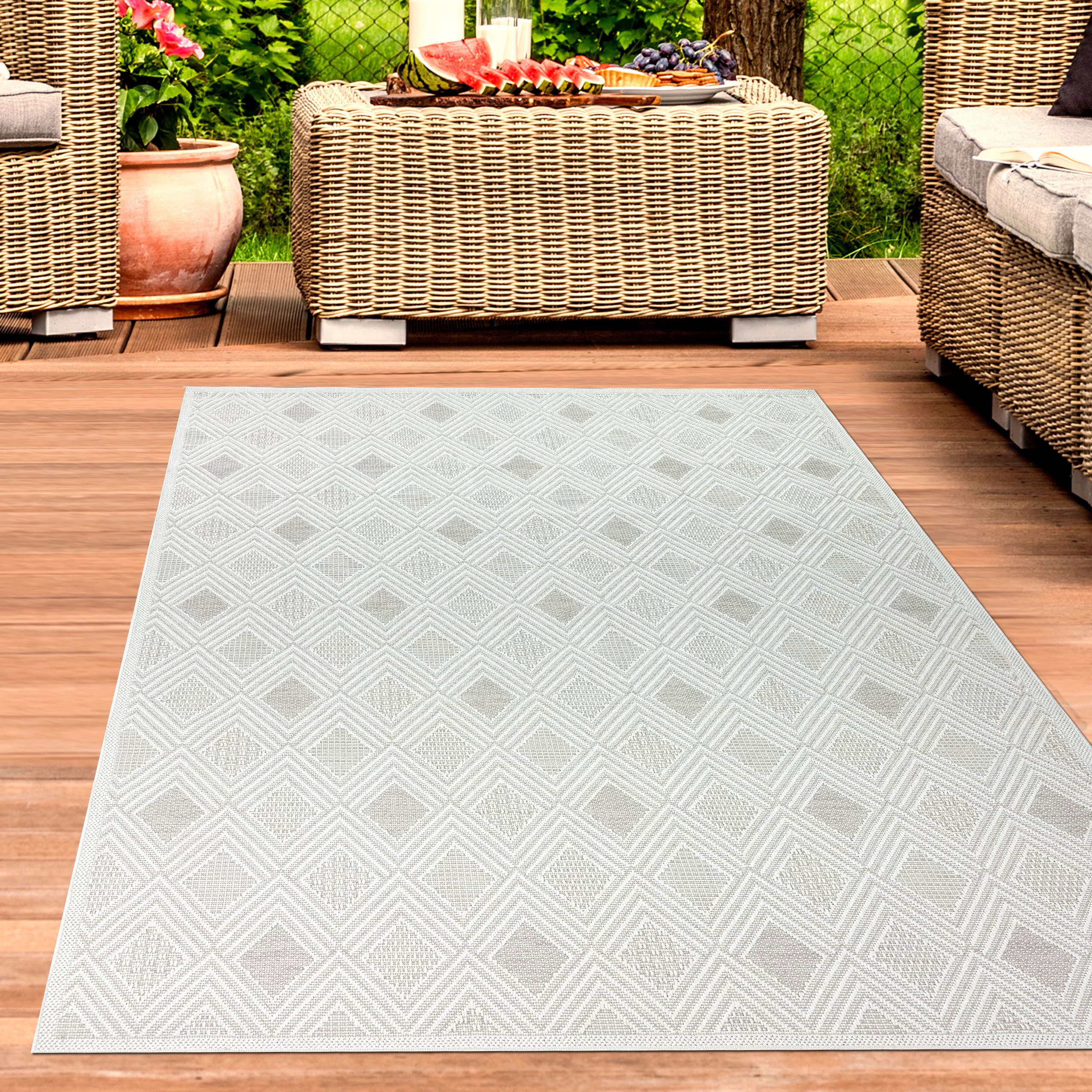Carpetia Outdoorteppich In- & Outdoorteppich Jute-Look, rechteckig, Höhe: 5 günstig online kaufen