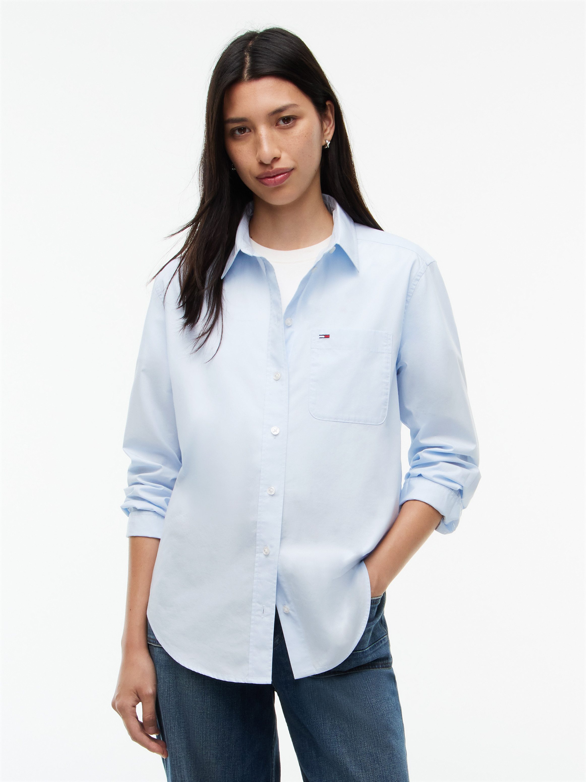 Tommy Jeans Langarmbluse TJW RLX ESSENTIAL SHIRT Baumwolle, relaxed fit