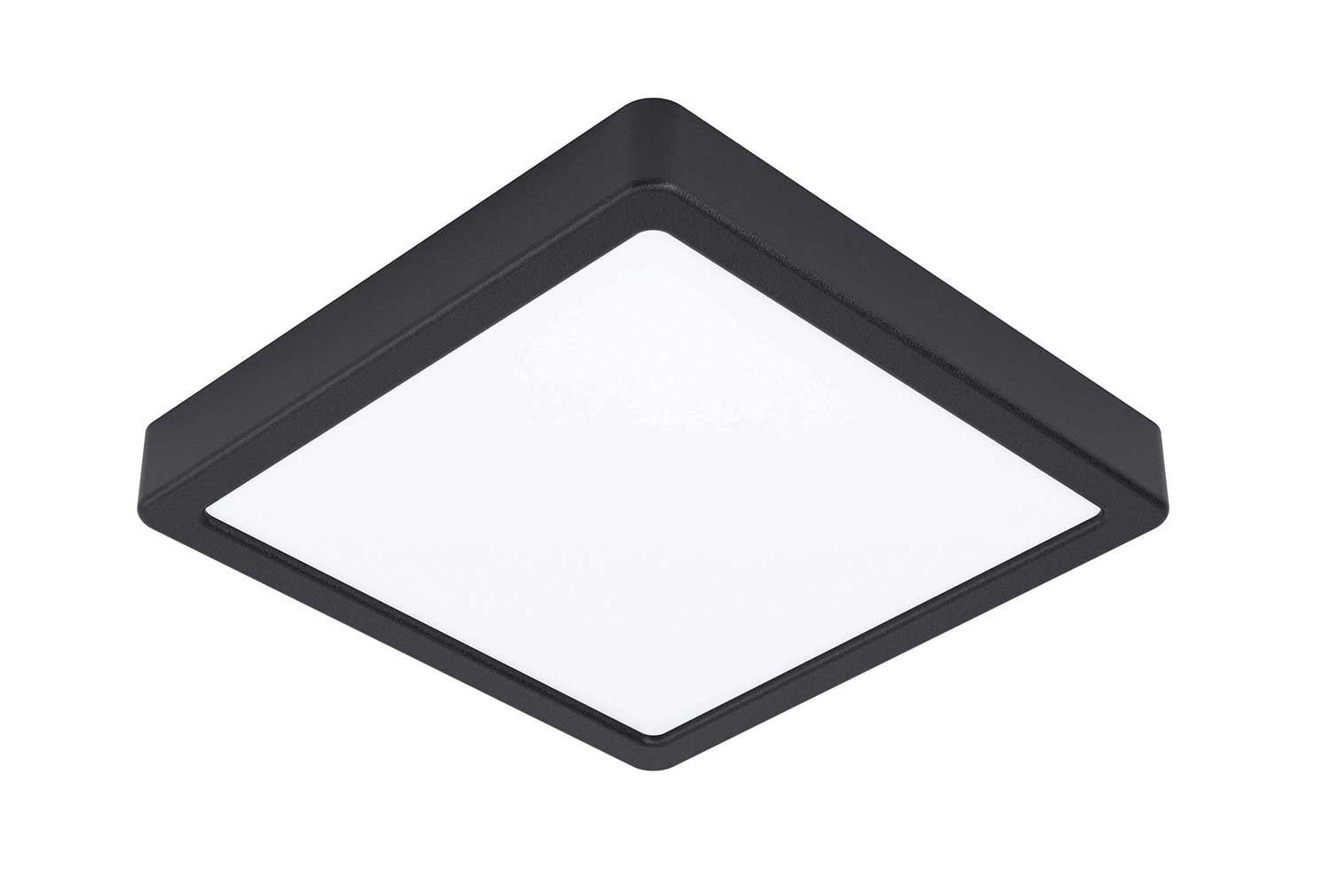 EGLO LED Deckenleuchte FUEVA, 1-flammig, 21 x 21 cm, Schwarz, Weiß, LED fest integriert, Warmweiß, LED Deckenlampe, Stahl, Kunststoffschirm