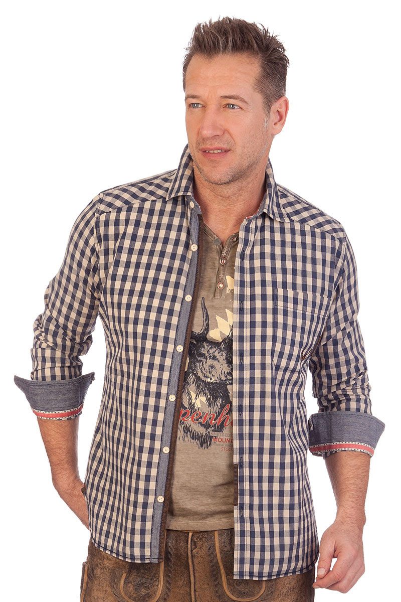 Stockerpoint Trachtenhemd Trachtenhemd - TOM - dunkelrot, dunkelblau