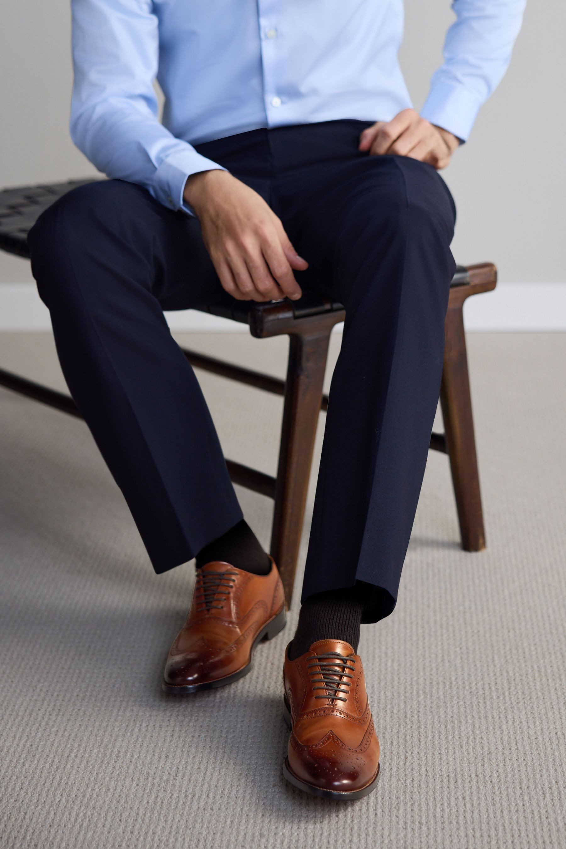 Next Signature Brogues aus italienischem Leder Budapester (1-tlg)