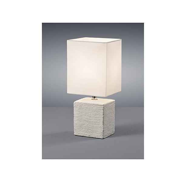 meineWunschleuchte LED Tischleuchte, kleine Keramik Tisch-Lampe mit Stoff-Lampen-Schirm für Wohnzimmer, Fensterbank, Schlafzimmer, Schreibtisch