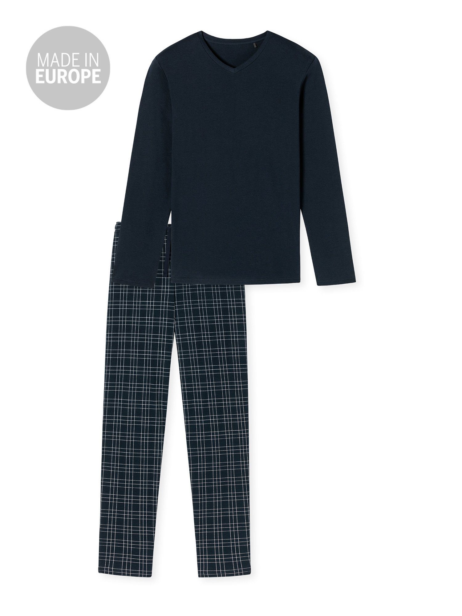 schlafanzug Fine Schiesser Pyjama Interlock pyjama nachtblau schlafmode