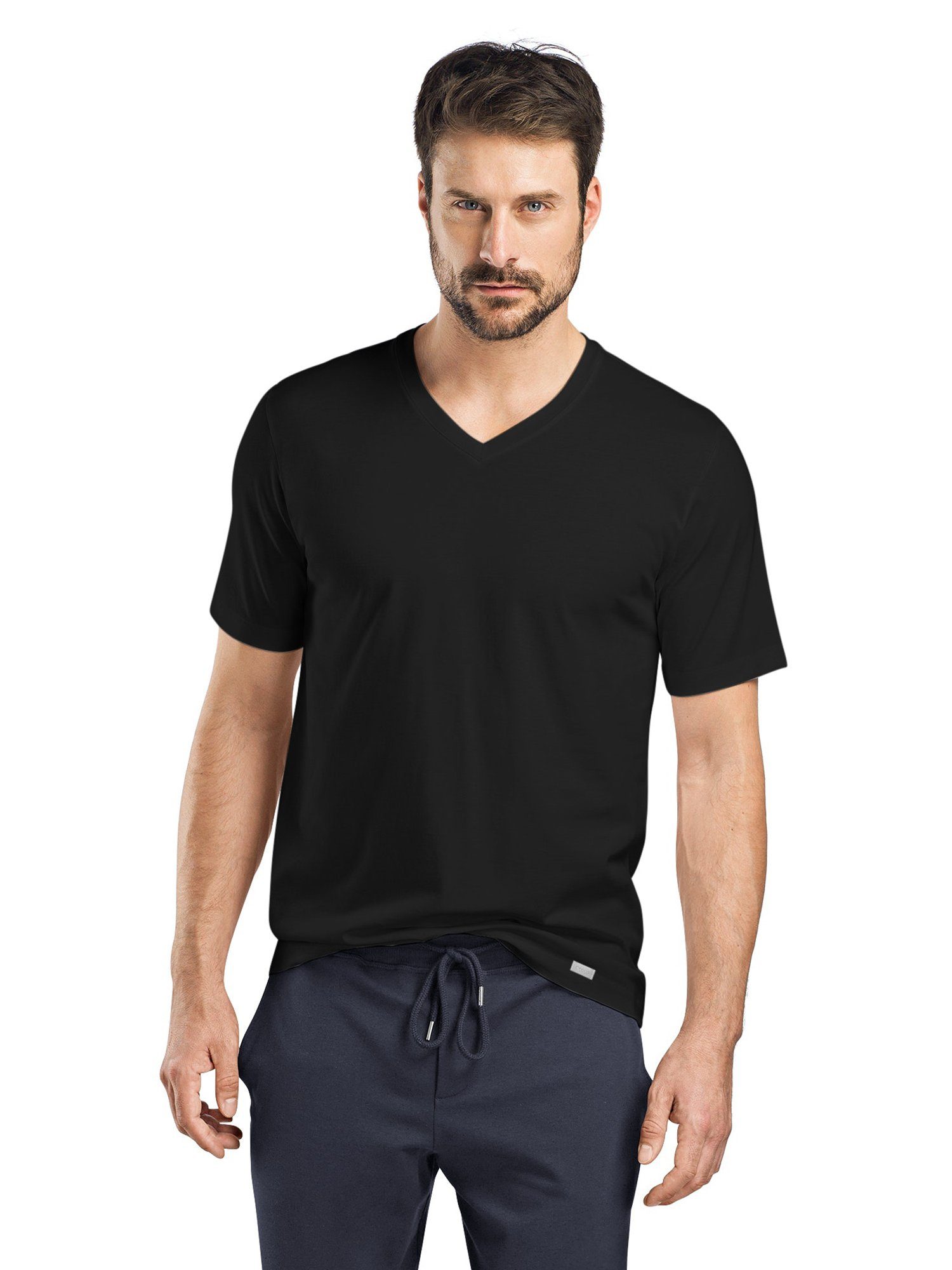 Hanro V-Shirt Living Shirts (1-tlg) black