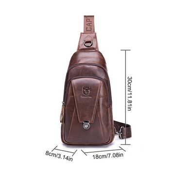 HAUSS SPLOE Schultertasche Umhängetasche Henkeltasche Handtasche Leder Tragetasche Vintage (aus Echtes Leder Herren und Damen 18 x 30 x 5 cm, Geldgürtel, Sport, Sporttasche, Handytasche, Anti-Diebstahl, Echtleder), für Outdoor Camping Reisen Wandern Radfahren Multipurpose Tagepacks