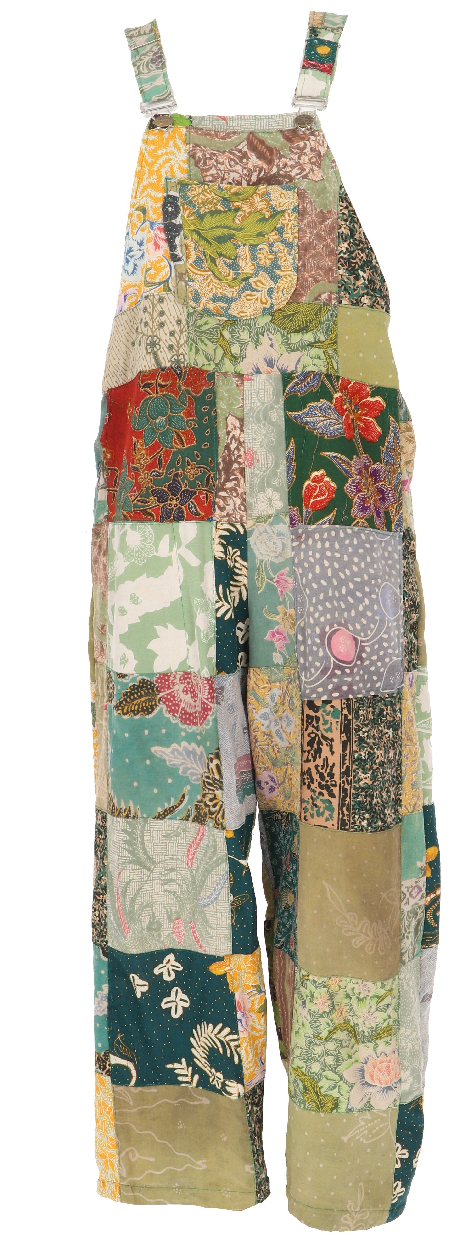Relaxhose Patchwork upcycling Latzhose, Unisex Boho..