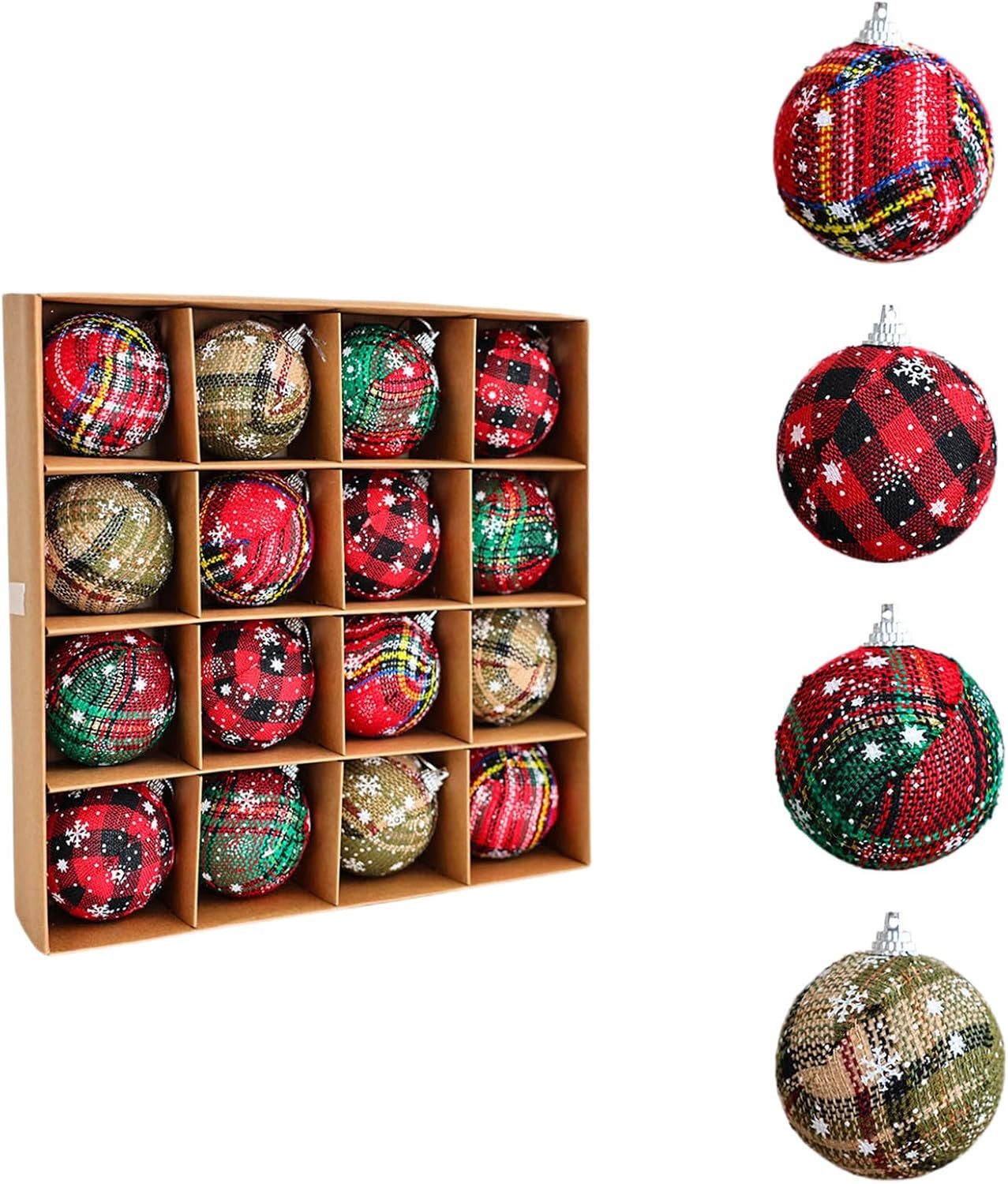 Coonoor Weihnachtsbaumkugel Weihnachtsschmuck mit handgefertigten Stoffkugeln (16 St)