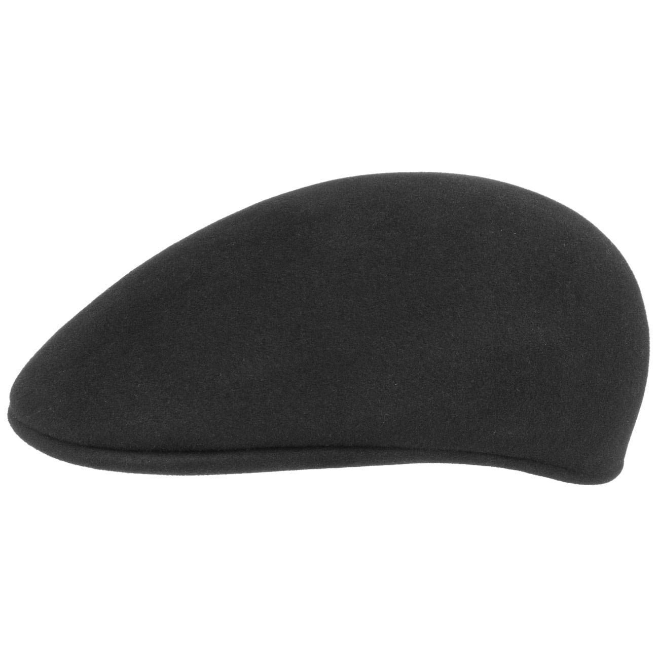 Borsalino Flat Cap (1-St) Flatcap mit Schirm, Made in Italy schwarz