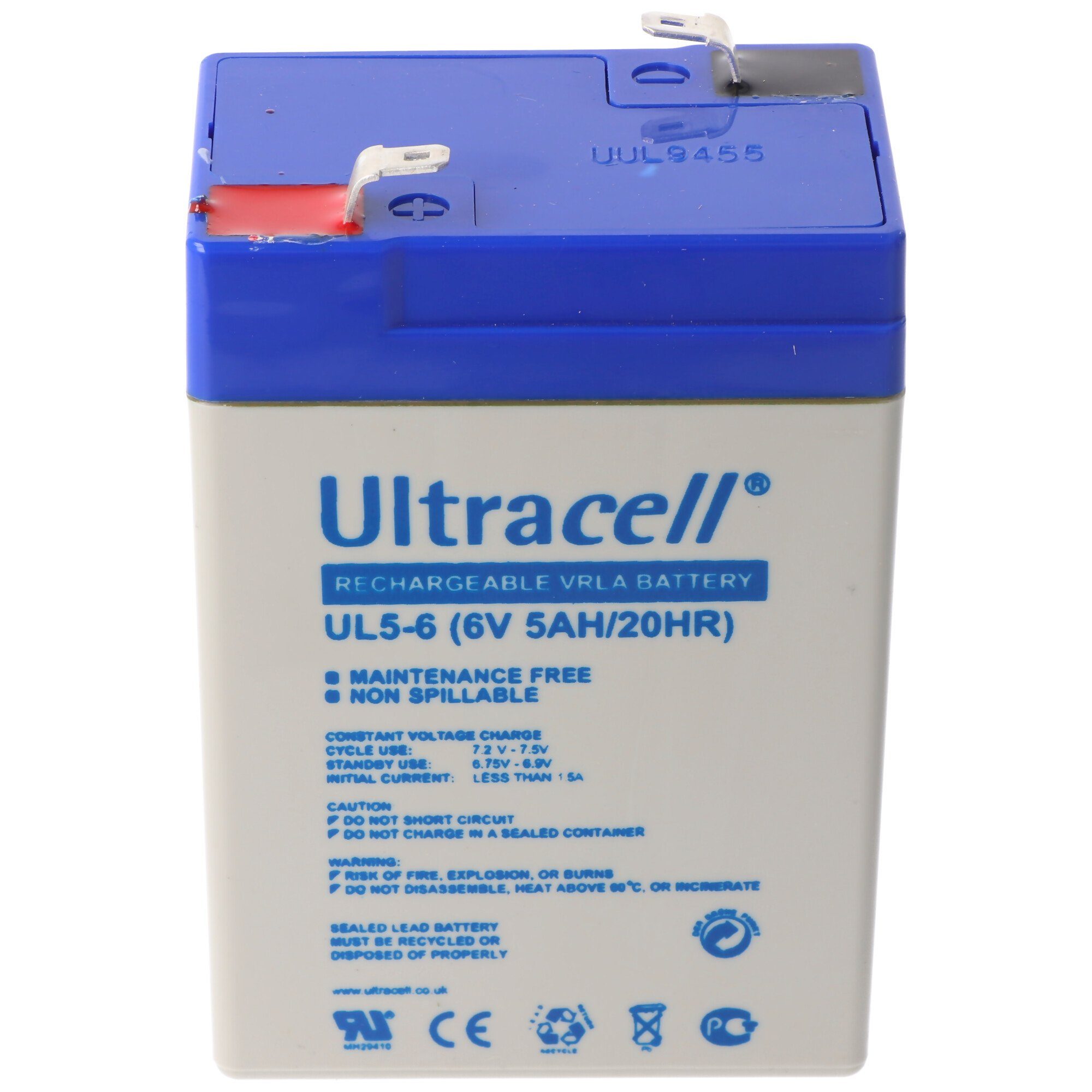 Ultracell Ultracell UL5-6 6V 5Ah Bleiakku AGM Blei Gel Akku Akku 5000 mAh (6,0 V)