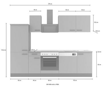 OPTIFIT Küche Bella, Breite 210 cm, wahlweise mit E-Geräten