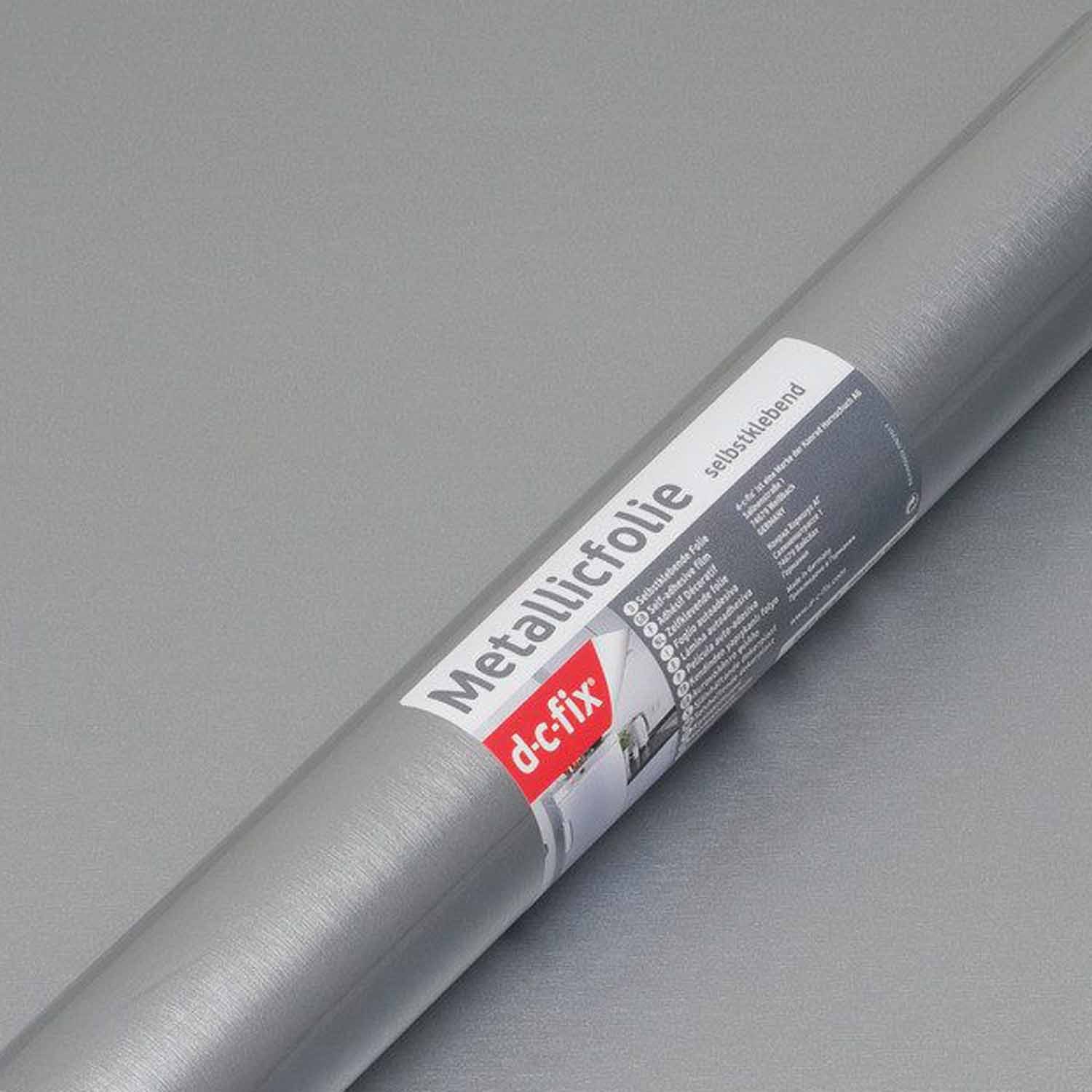 d-c-fix Möbelfolie Platino silber - selbstklebende Dekofolie Klebefolie Möbel Küche, (15m-Rolle), Metallicfolie - abwaschbar, zuschneidbar und rückstandslos entfernbar