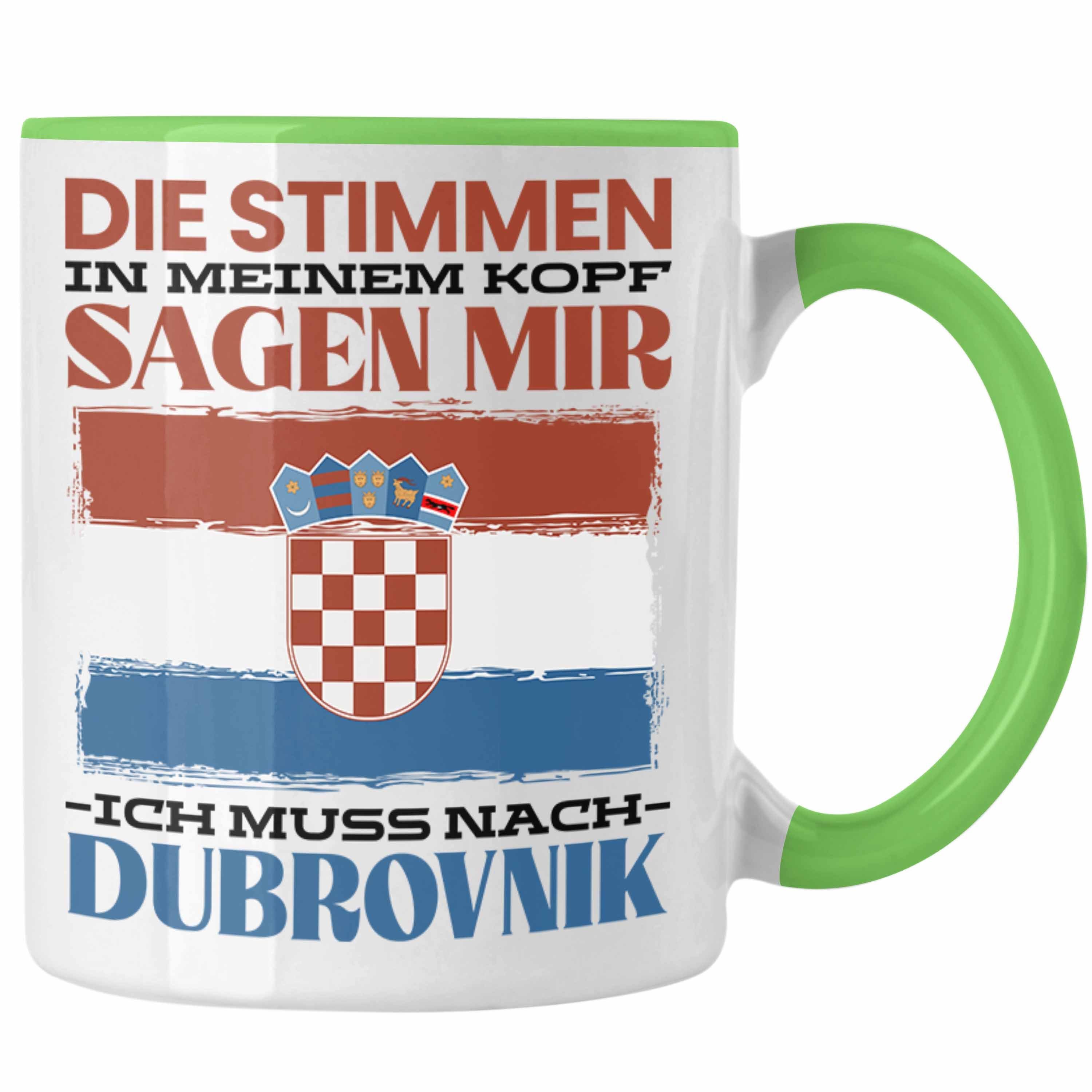 Urlaub Dubrovnik Grün Geschenkidee Kroatien Spruch Tasse Tasse Geschenk Trendation Heimat