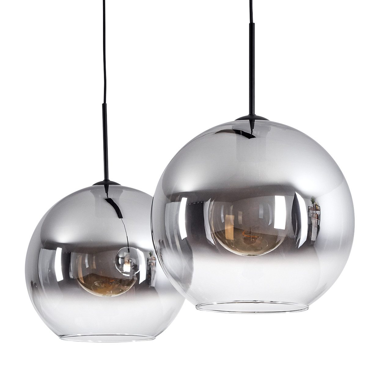 hofstein Hängeleuchte »Cesaro« Hängelampe aus Metall/Glas in Schwarz/Rauchfarben/Klar, ohne Leuchtmittel, mit Schirmen Glas, E27. € 154,99