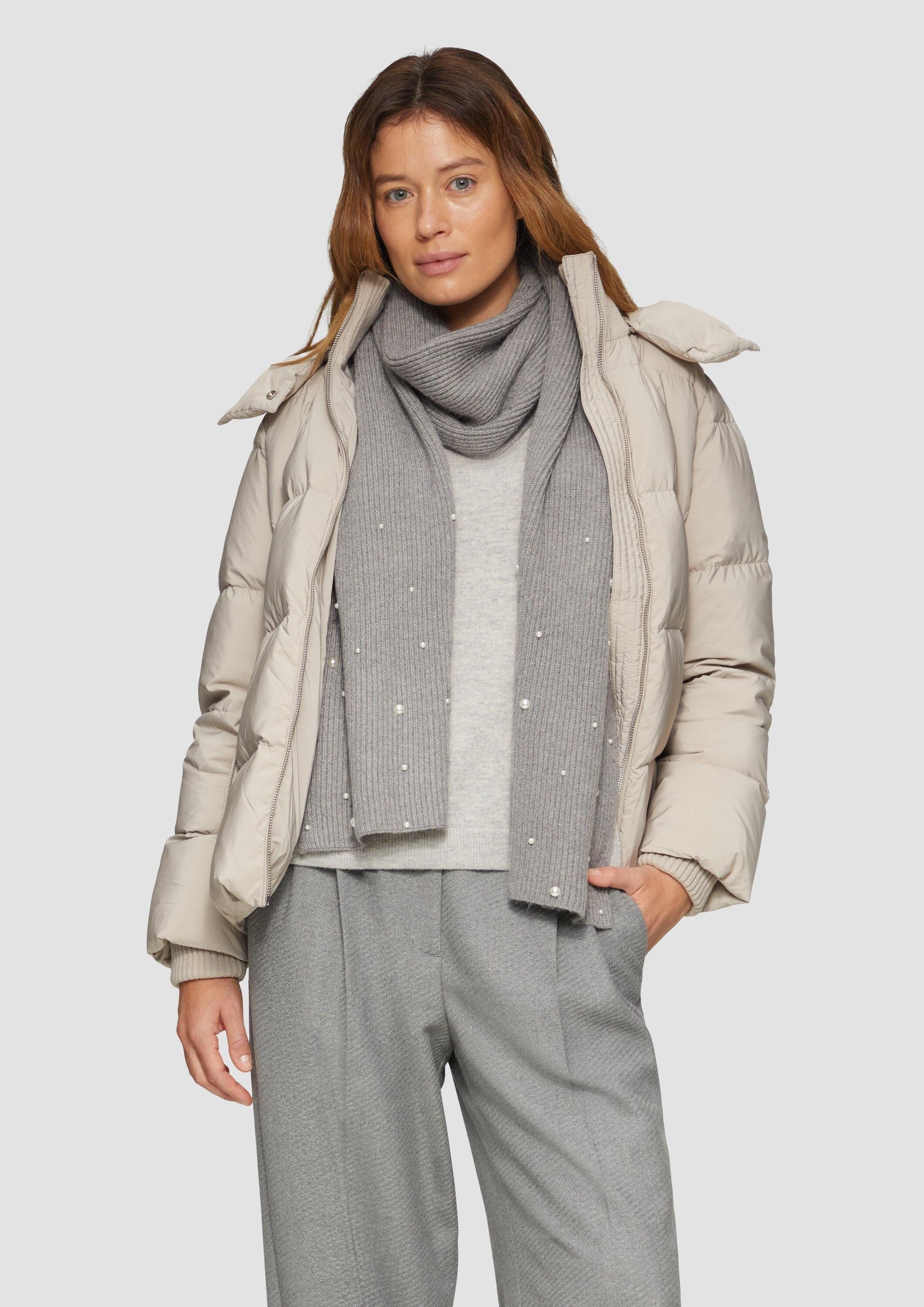 s.Oliver Schal Tuch, Strickschal mit Schmuckperlen günstig online kaufen