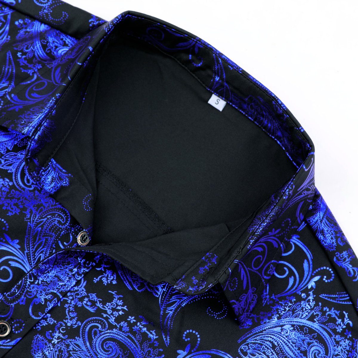 Allthemen Langarmhemd Herren Jacquard Oberteile glitzes Freizeithemd für Hochzeit