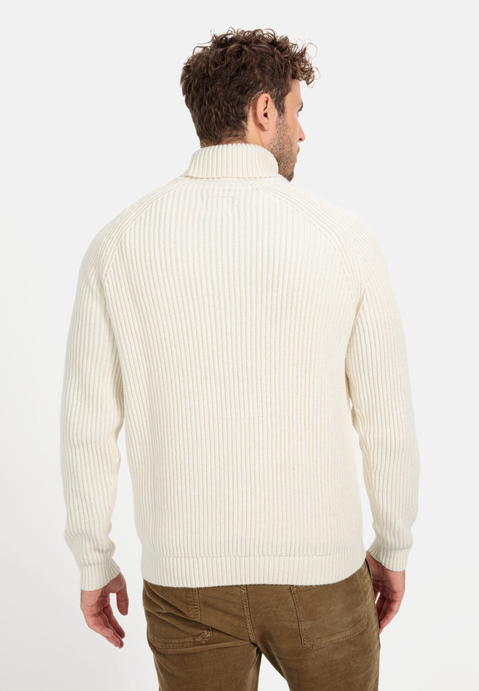 camel active Rollkragenpullover mit Rollkragen Langarm Rollkragen Lederimit günstig online kaufen