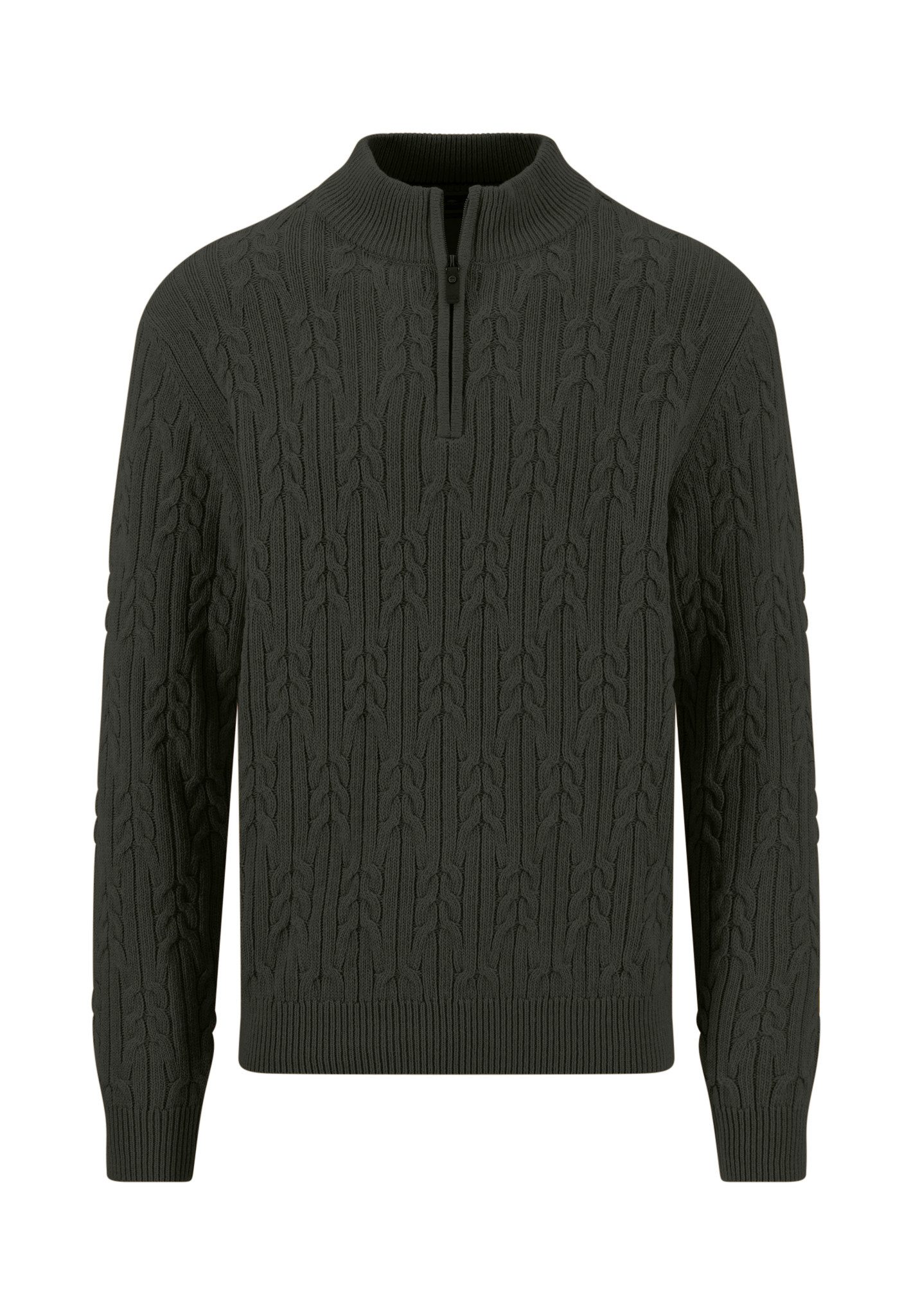 FYNCH-HATTON Strickpullover Zip Troyer, Soft Knit Cable*RWS