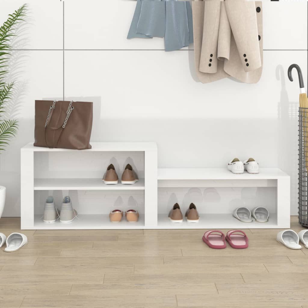 vidaXL Schuhschrank NA Schuhschrank Hochglanz-Weiß 150x35x45 cm Spanplatte