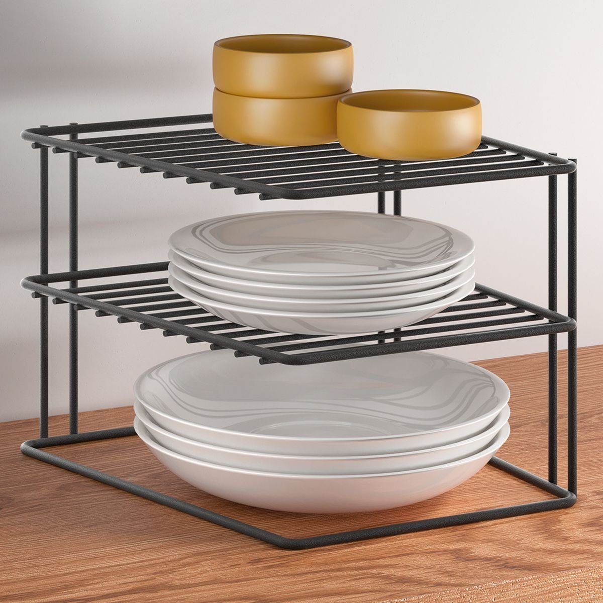 Gravidus Schrankeinsatz 2 Etagen Eckschrankeinsatz Tellerstapler Eckregal günstig online kaufen