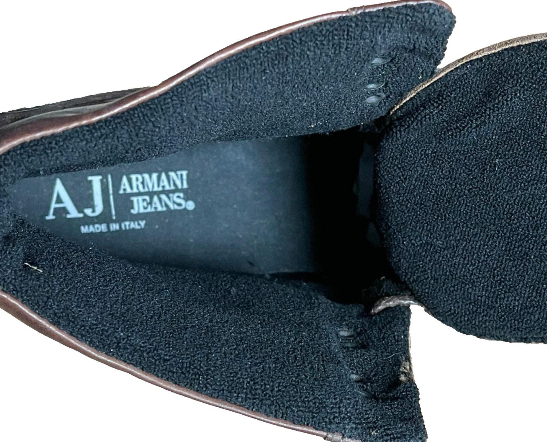 Emporio Armani Trekking Boots Vintage Look Made in Italy Lederstiefel Winterboots Warmes futter,dicke Gummiprofilsohle mit hoher Griffigkeit