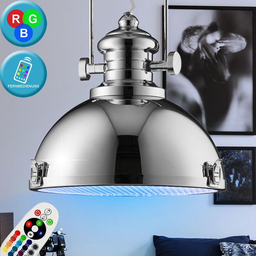 etc-shop LED Pendelleuchte, Leuchtmittel Warmweiß, Lampe Wohn Fernbedienung Hänge Farbwechsel, Decken Lampe Retro inklusive, Zimmer