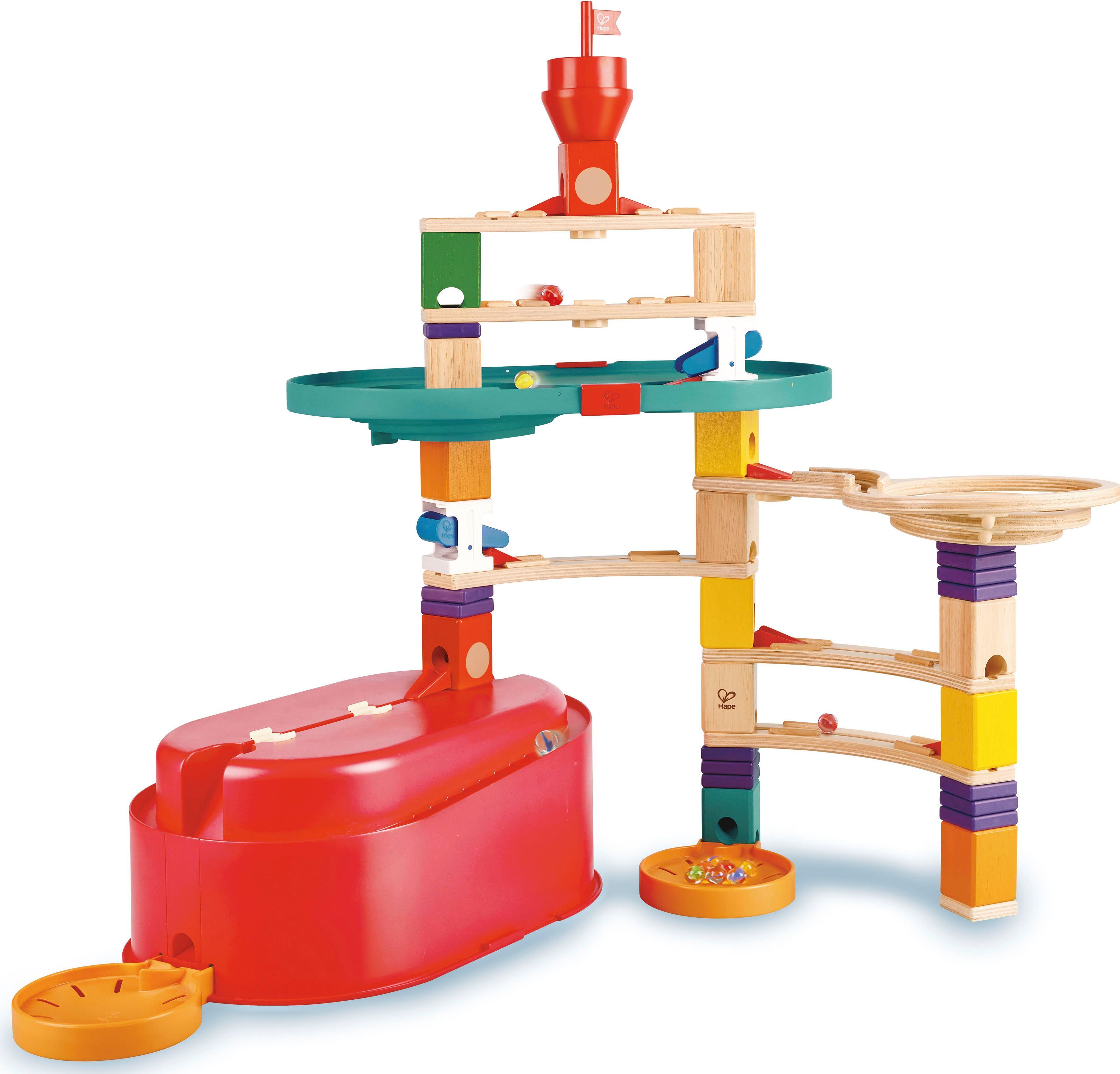 Hape Kugelbahn-Bausatz Quadrilla, Baukasten Behälter Set
