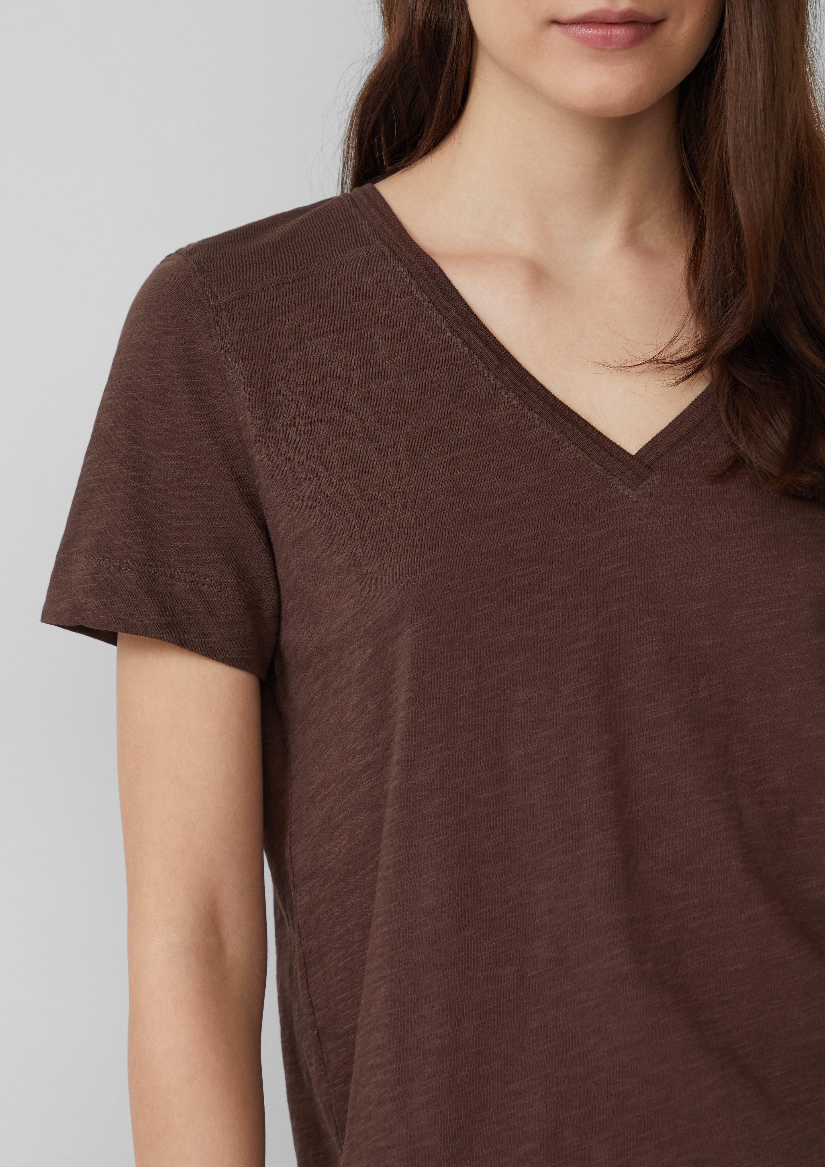 s.Oliver Shirttop T-Shirt aus Flammgarn mit günstig online kaufen