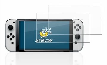 BROTECT flexible Panzerglasfolie für Nintendo Switch OLED-Modell, Displayschutzglas, 3 Stück, Schutzglas Glasfolie klar